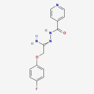 molecular formula C14H13FN4O2 B7785988 N-[[1-amino-2-(4-fluorophenoxy)ethylidene]amino]pyridine-4-carboxamide 