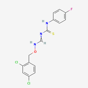 molecular formula C15H12Cl2FN3OS B7786040 1-[[(2,4-Dichlorophenyl)methoxyamino]methylidene]-3-(4-fluorophenyl)thiourea 