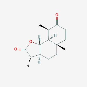 molecular formula C15H22O3 B077861 (3S)-3,3aβ,4,5,5a,6,7,9,9aβ,9bα-Decahydro-3β,5aα,9α-trimethylnaphtho[1,2-b]furan-2,8-dione CAS No. 14804-46-7