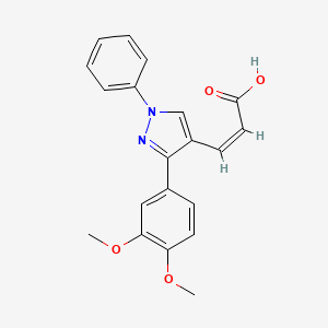 molecular formula C20H18N2O4 B7786184 (Z)-3-[3-(3,4-dimethoxyphenyl)-1-phenyl-1H-pyrazol-4-yl]-2-propenoic acid 