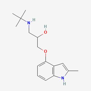 molecular formula C16H24N2O2 B7786292 4-(2-羟基-3-叔丁基氨基丙氧基)-2-甲基吲哚 CAS No. 62658-85-9
