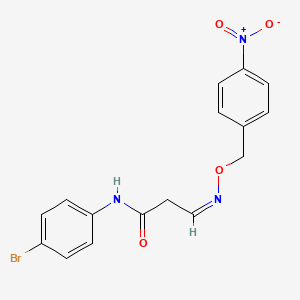 molecular formula C16H14BrN3O4 B7786443 (3Z)-N-(4-bromophenyl)-3-[(4-nitrophenyl)methoxyimino]propanamide 