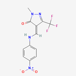 molecular formula C12H9F3N4O3 B7786482 CID 5912212 