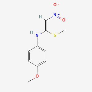 molecular formula C10H12N2O3S B7786565 4-methoxy-N-[1-(methylsulfanyl)-2-nitrovinyl]aniline 