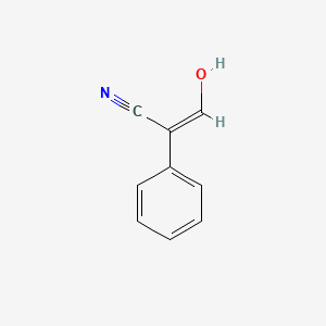 molecular formula C9H7NO B7786579 (2Z)-3-hydroxy-2-phenylprop-2-enenitrile 