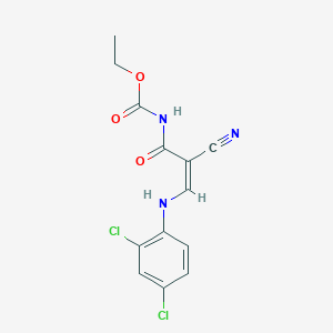 molecular formula C13H11Cl2N3O3 B7786584 ethyl N-[(Z)-2-cyano-3-(2,4-dichloroanilino)prop-2-enoyl]carbamate 