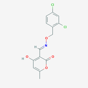 4-hydroxy-6-methyl-2-oxo-2H-pyran-3-carbaldehyde O-(2,4-dichlorobenzyl)oxime