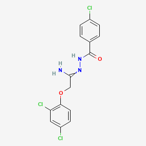 molecular formula C15H12Cl3N3O2 B7786770 N-[[1-amino-2-(2,4-dichlorophenoxy)ethylidene]amino]-4-chlorobenzamide 