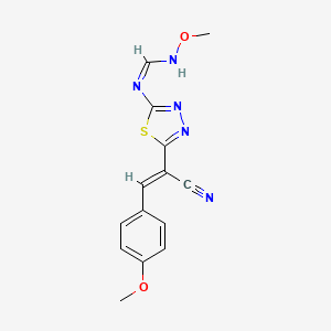 N-{5-[1-cyano-2-(4-methoxyphenyl)vinyl]-1,3,4-thiadiazol-2-yl}-N'-methoxyiminoformamide