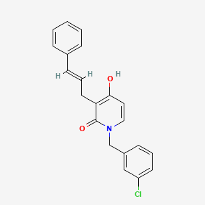 molecular formula C21H18ClNO2 B7786861 1-(3-chlorobenzyl)-4-hydroxy-3-[(E)-3-phenyl-2-propenyl]-2(1H)-pyridinone 