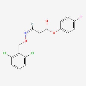 molecular formula C16H12Cl2FNO3 B7786912 (4-fluorophenyl) (3Z)-3-[(2,6-dichlorophenyl)methoxyimino]propanoate 
