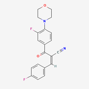 (2Z)-2-[(Z)-3-fluoro-4-(morpholin-4-yl)benzoyl]-3-(4-fluorophenyl)prop-2-enenitrile