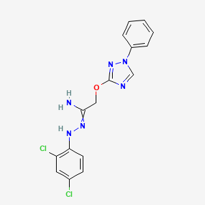 molecular formula C16H14Cl2N6O B7787002 N'-(2,4-dichloroanilino)-2-[(1-phenyl-1,2,4-triazol-3-yl)oxy]ethanimidamide 