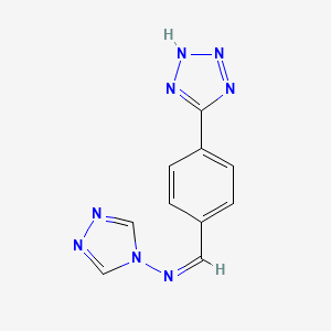 molecular formula C10H8N8 B7787086 (1Z)-1-[4-(1H-1,2,3,4-tetrazol-5-yl)phenyl]-N-(4H-1,2,4-triazol-4-yl)methanimine 