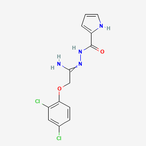 molecular formula C13H12Cl2N4O2 B7787200 N-[[1-amino-2-(2,4-dichlorophenoxy)ethylidene]amino]-1H-pyrrole-2-carboxamide 