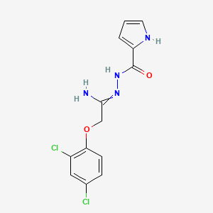 molecular formula C13H12Cl2N4O2 B7787200 N'-[2-(2,4-dichlorophenoxy)ethanimidoyl]-1H-pyrrole-2-carbohydrazide 