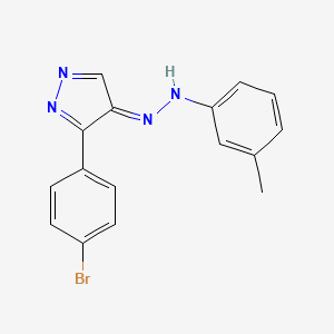 molecular formula C16H13BrN4 B7787235 N-[(E)-[3-(4-bromophenyl)pyrazol-4-ylidene]amino]-3-methylaniline 