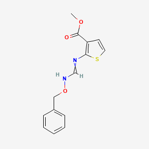 molecular formula C14H14N2O3S B7787277 Methyl 2-({[(benzyloxy)amino]methylidene}amino)thiophene-3-carboxylate 