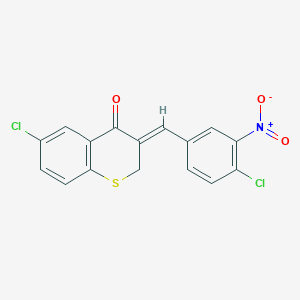 (3Z)-6-chloro-3-[(4-chloro-3-nitrophenyl)methylidene]-3,4-dihydro-2H-1-benzothiopyran-4-one