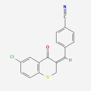 molecular formula C17H10ClNOS B7787310 4-{[(3E)-6-chloro-4-oxo-3,4-dihydro-2H-1-benzothiopyran-3-ylidene]methyl}benzonitrile 