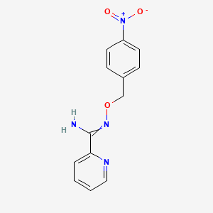 molecular formula C13H12N4O3 B7787365 N'-[(4-nitrophenyl)methoxy]pyridine-2-carboximidamide 