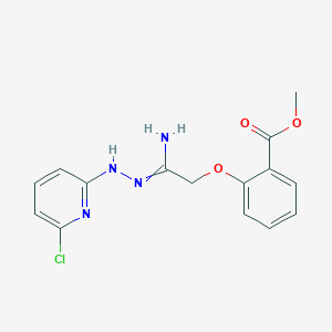 molecular formula C15H15ClN4O3 B7787371 Methyl 2-[2-amino-2-[(6-chloropyridin-2-yl)hydrazinylidene]ethoxy]benzoate 