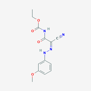 molecular formula C13H14N4O4 B7787387 ethyl N-{2-cyano-2-[2-(3-methoxyphenyl)hydrazono]acetyl}carbamate 