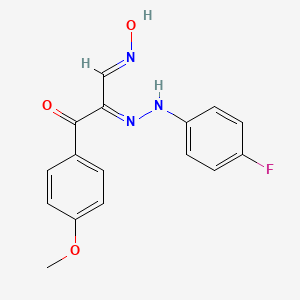 molecular formula C16H14FN3O3 B7787397 2-[2-(4-Fluorophenyl)hydrazono]-3-(4-methoxyphenyl)-3-oxopropanal oxime 