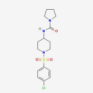 molecular formula C16H22ClN3O3S B7787531 N-{1-[(4-chlorophenyl)sulfonyl]-4-piperidinyl}-1-pyrrolidinecarboxamide CAS No. 4708-84-3