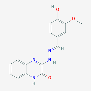 (E)-3-(2-(4-Hydroxy-3-methoxybenzylidene)hydrazinyl)quinoxalin-2(1H)-one