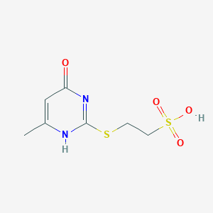 molecular formula C7H10N2O4S2 B7787717 2-[(6-methyl-4-oxo-1H-pyrimidin-2-yl)sulfanyl]ethanesulfonic acid 