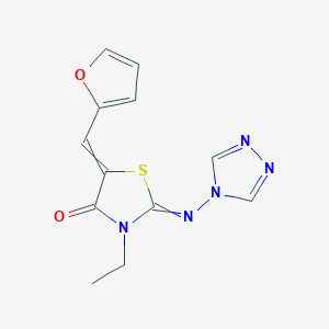 3-ethyl-5-[(furan-2-yl)methylidene]-2-[(4H-1,2,4-triazol-4-yl)imino]-1,3-thiazolidin-4-one