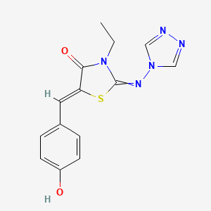 (5Z)-3-ethyl-5-[(4-hydroxyphenyl)methylidene]-2-(1,2,4-triazol-4-ylimino)-1,3-thiazolidin-4-one