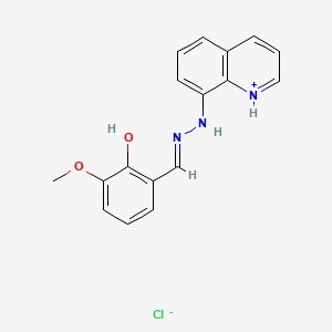 molecular formula C17H16ClN3O2 B7787804 8-{2-[(E)-(2-hydroxy-3-methoxyphenyl)methylidene]hydrazino}quinolinium chloride 