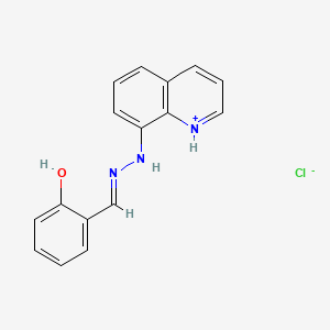 2-[(1E)-[2-(quinolin-8-yl)hydrazin-1-ylidene]methyl]phenol hydrochloride