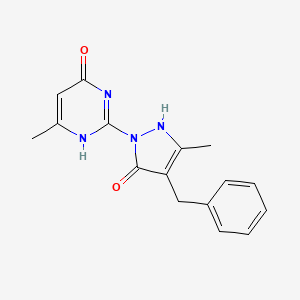 molecular formula C16H16N4O2 B7787888 2-(4-benzyl-5-methyl-3-oxo-1H-pyrazol-2-yl)-6-methyl-1H-pyrimidin-4-one 