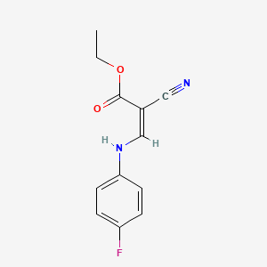 molecular formula C12H11FN2O2 B7788065 ethyl (2Z)-2-cyano-3-[(4-fluorophenyl)amino]prop-2-enoate 