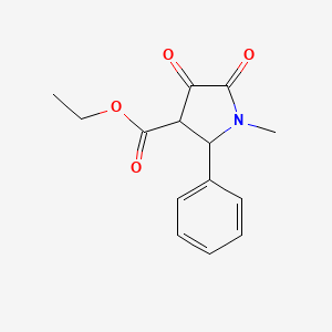 molecular formula C14H15NO4 B7788250 Ethyl 1-methyl-4,5-dioxo-2-phenylpyrrolidine-3-carboxylate 