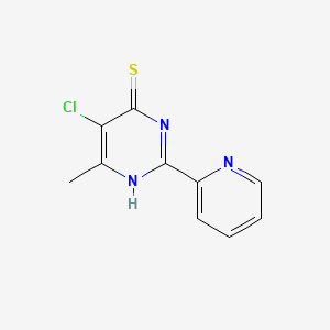 molecular formula C10H8ClN3S B7788284 5-Chloro-6-methyl-2-(2-pyridyl)pyrimidine-4-thiol 