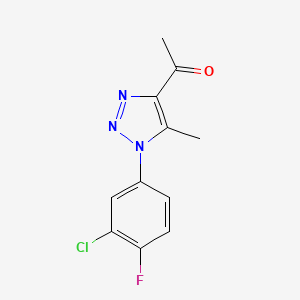 molecular formula C11H9ClFN3O B7788389 1-[1-(3-chloro-4-fluorophenyl)-5-methyl-1H-1,2,3-triazol-4-yl]ethanone 