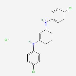 molecular formula C18H17Cl3N2 B7788431 [3-(4-Chloroanilino)cyclohex-2-en-1-ylidene]-(4-chlorophenyl)azanium;chloride 