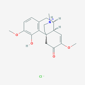 molecular formula C19H24ClNO4 B7788469 (1R,9S,10S)-3-hydroxy-4,12-dimethoxy-17-methyl-17-azoniatetracyclo[7.5.3.01,10.02,7]heptadeca-2(7),3,5,11-tetraen-13-one;chloride 