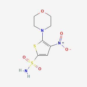 molecular formula C8H11N3O5S2 B7788513 5-Morpholin-4-yl-4-nitrothiophene-2-sulfonamide 