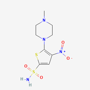 molecular formula C9H14N4O4S2 B7788521 5-(4-Methylpiperazin-1-yl)-4-nitrothiophene-2-sulfonamide 