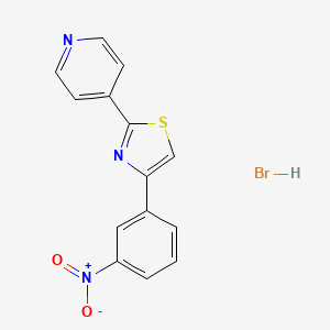 molecular formula C14H10BrN3O2S B7788543 4-(3-Nitrophenyl)-2-pyridin-4-yl-1,3-thiazole;hydrobromide 