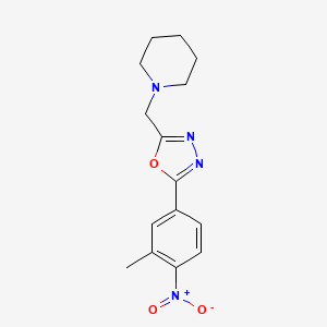 molecular formula C15H18N4O3 B7788629 2-(3-Methyl-4-nitrophenyl)-5-(piperidin-1-ylmethyl)-1,3,4-oxadiazole 