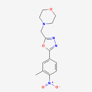 molecular formula C14H16N4O4 B7788630 4-[[5-(3-Methyl-4-nitrophenyl)-1,3,4-oxadiazol-2-yl]methyl]morpholine 