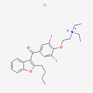 molecular formula C25H30ClI2NO3 B7788671 2-[4-(2-Butyl-1-benzofuran-3-carbonyl)-2,6-diiodophenoxy]ethyl-diethylazanium;chloride 