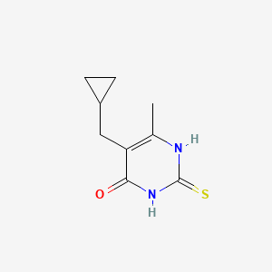 molecular formula C9H12N2OS B7788676 5-(Cyclopropylmethyl)-6-methyl-2-sulfanylpyrimidin-4-ol 