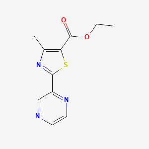 molecular formula C11H11N3O2S B7788747 Ethyl 4-methyl-2-(2-pyrazinyl)thiazole-5-carboxylate 